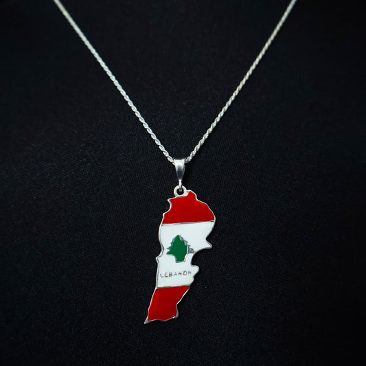 925er Silberkette mit Libanon-Anhänger