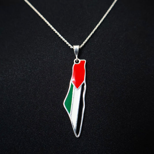 925er Silberkette mit Palästina-Anhänger